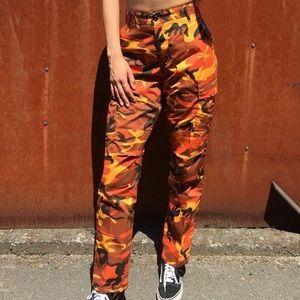 Orange zumiez camo pants